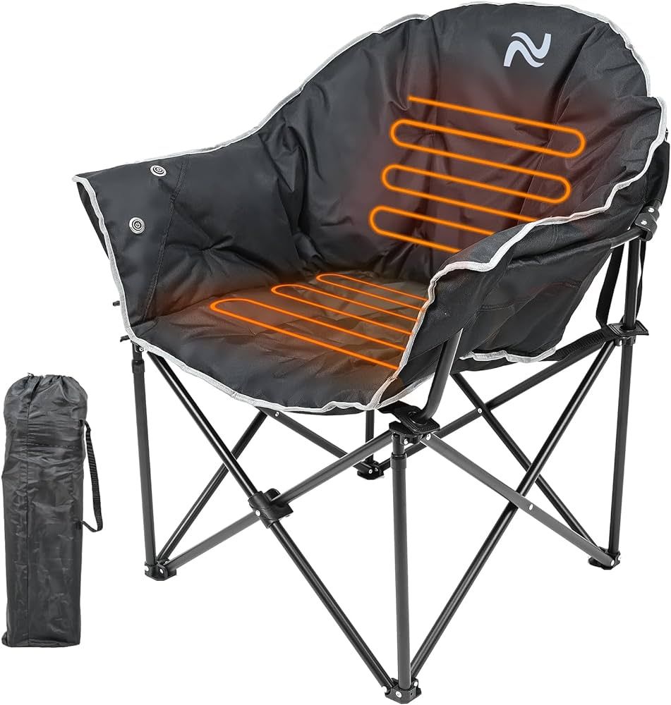 MOPHOTO Heated Camping Chair, Portable Heated Camping Chairs Outdoor, Padded Oversized Heated Fol... | Amazon (US)
