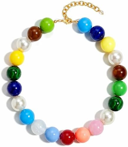 LILIE&WHITE Colorful Chunky Bead Necklaces For Women Trendy Boho Collar Statement Necklace Choker... | Amazon (US)
