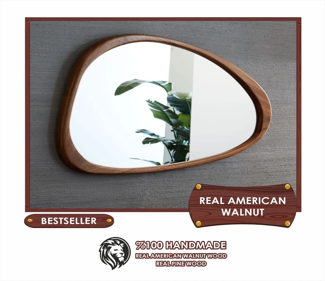 Mid Century Asymmetrical Wall Mirror Organic Mirror - Etsy | Etsy (US)