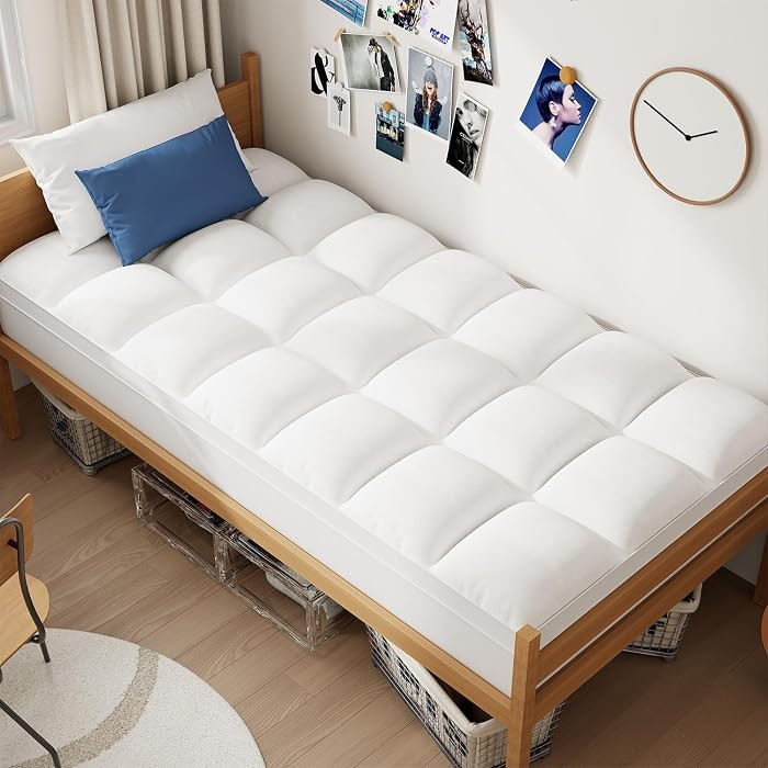ELEMUSE Twin XL Mattress Topper for Dorm Bed, College Dorm Room Essentials for Girls&Guys, Soft C... | Amazon (US)