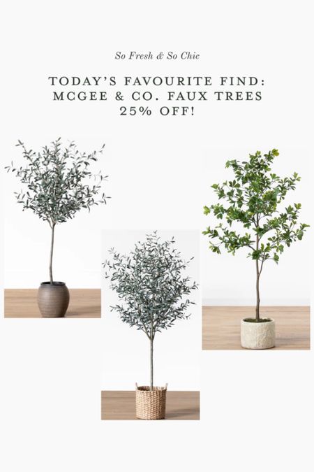 Faux tree sale!
-
McGee & Co - faux olive tree large - faux shady lady large - artificial tree sale - living room decor - bedroom decor - home office decor - entryway decor - home decor sale 

#LTKsalealert #LTKhome
