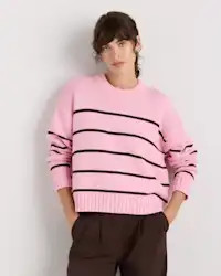 100% Organic Cotton Striped Crew Sweater | Quince