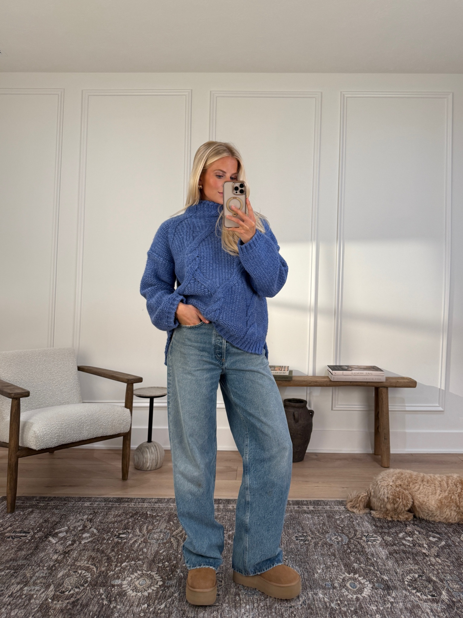 Thanksgiving Looks from Anthropologie 🦃 wearing a size small in sweater, 25 long in jeans, shoes sized up half a size to the next whole size! #kathleenpost #thanksgivinglooks #anthropologie 

#LTKHoliday #LTKSeasonal #LTKStyleTip