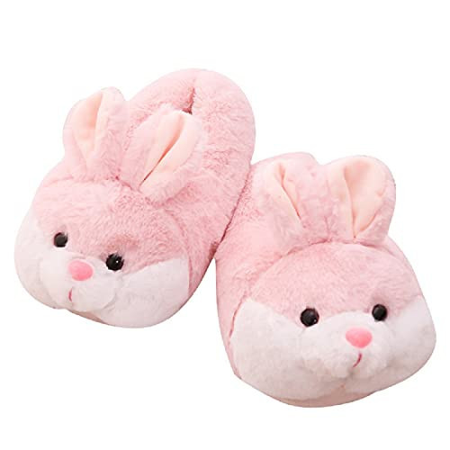 HANDKEI Cute Women's Bunny Slippers - Fuzzy House Animal Slippers，Non-slip Warm Indoor Slippers - New Year, Valentine's Day & Easter (7-8, Pink, numeric_7) | Amazon (US)