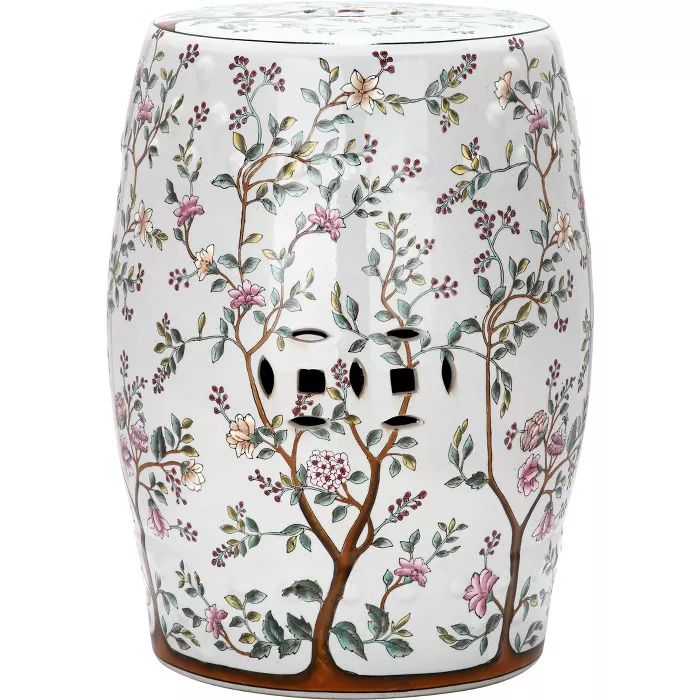 Blooming Tree Garden Stool - White -  Safavieh | Target