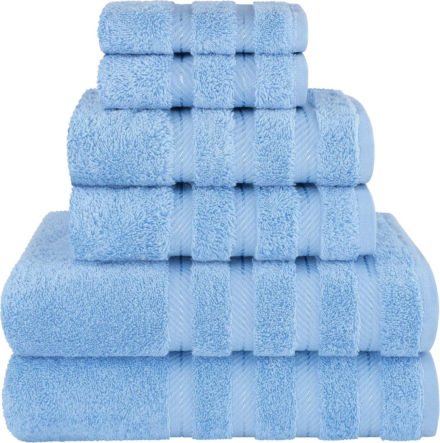 American Soft Linen Luxury 6 Piece Towel Set, 2 Bath Towels 2 Hand Towels 2 Washcloths, 100% Cott... | Amazon (US)