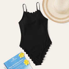 Scallop Trim One Piece Swimsuit | SHEIN