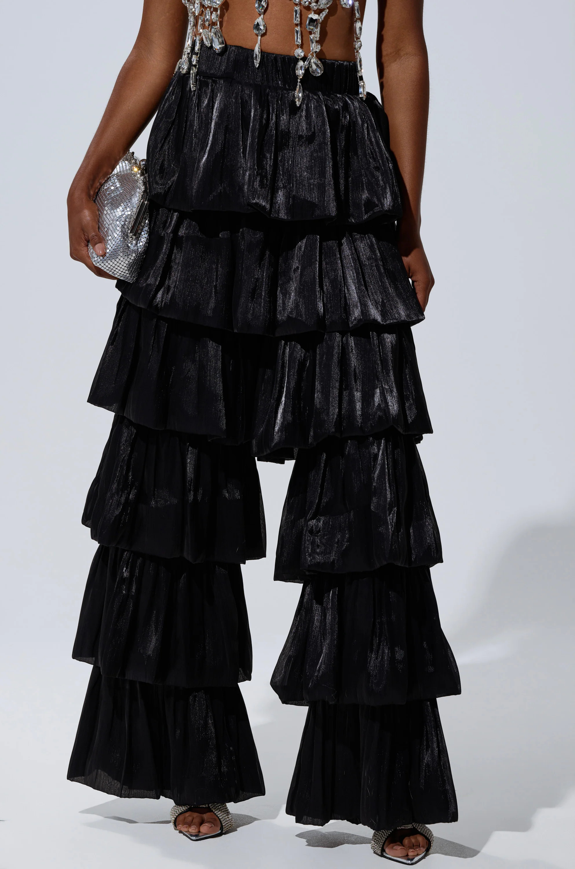 STAR OF THE NIGHT FLOUNCY PANT IN BLACK | AKIRA