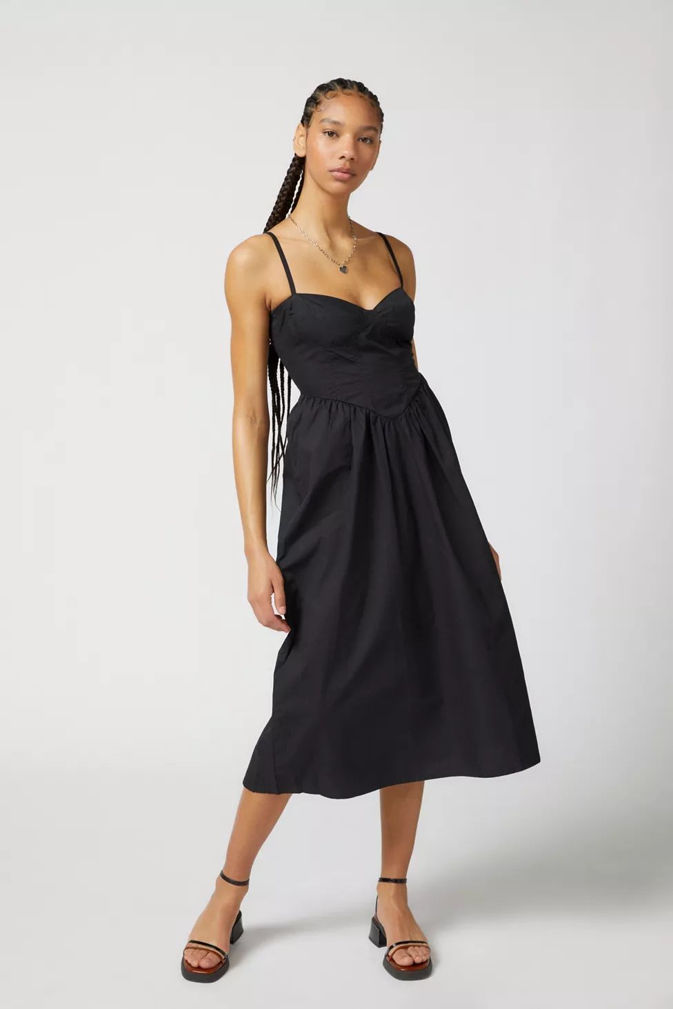 Motel Clementine Corset Midi Dress | Urban Outfitters (US and RoW)