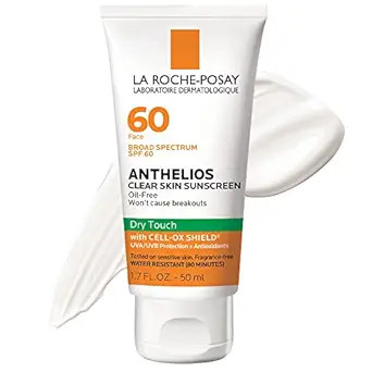 La Roche-Posay Anthelios Clear Skin Dry Touch Sunscreen SPF 60, Oil Free Face Sunscreen for Acne ... | Amazon (US)