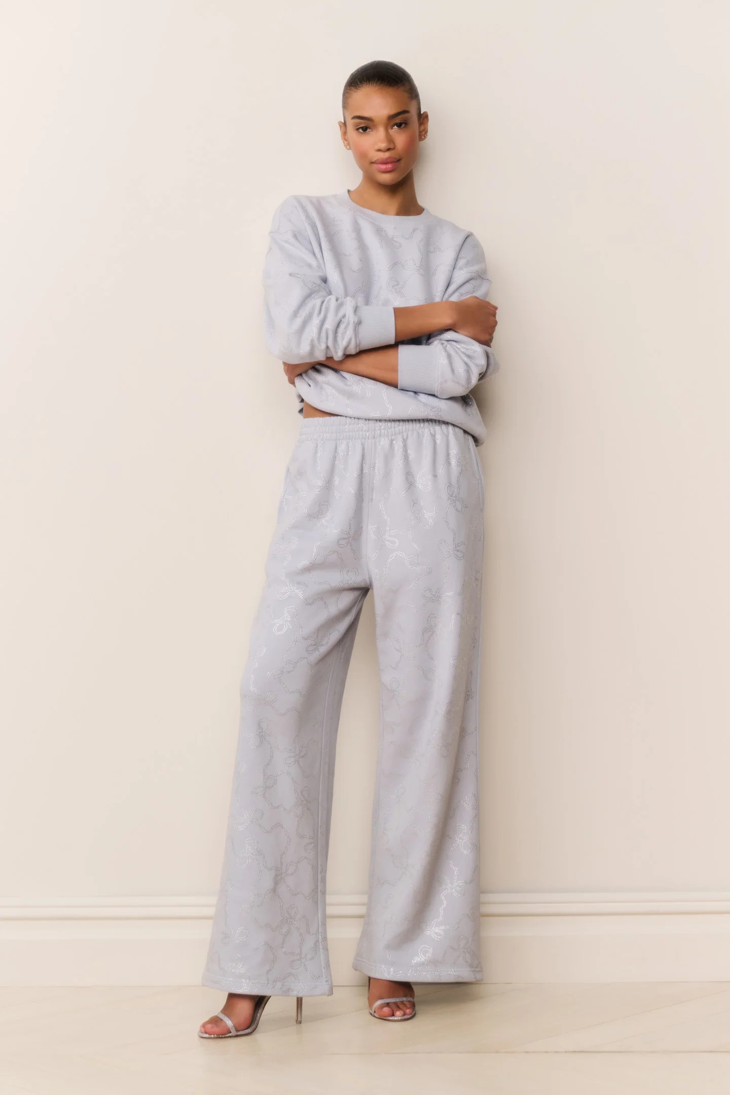 Momo Bow Embellished Fleece Sweatpants | LoveShackFancy