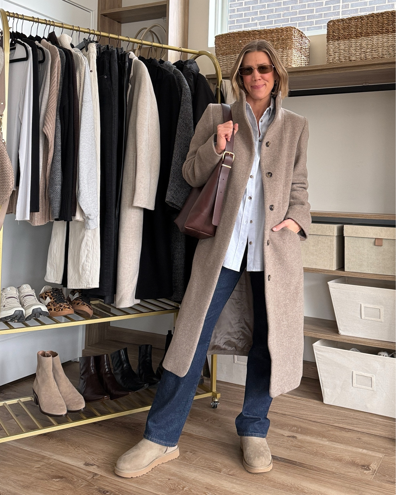 Wearing 26/regular jeans, small button-up shirt, small wool coat, boots tts

#LTKFindsUnder50 #LTKFindsUnder100 #LTKSaleAlert