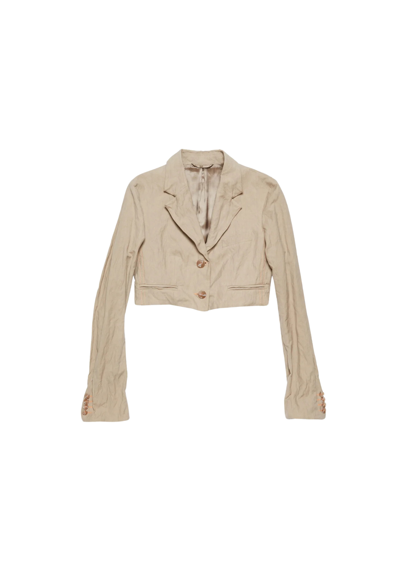 Crinkle Finish Cropped Suit Jacket | MODISTE