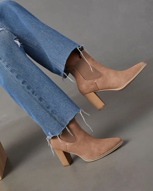 Autumn Chic Ankle Boots - Beige | VICI Collection