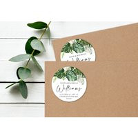 Tropical Leaves Address Labels Greenery Return | Etsy (US)