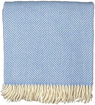 Highland Tweeds Herringbone 100% Pure New Wool Throw (Sky Blue) | Amazon (US)