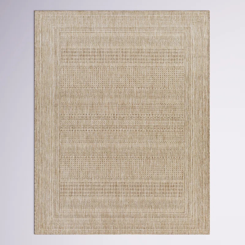 Camar Oriental Indoor/Outdoor Area Rug in Khaki | Wayfair North America
