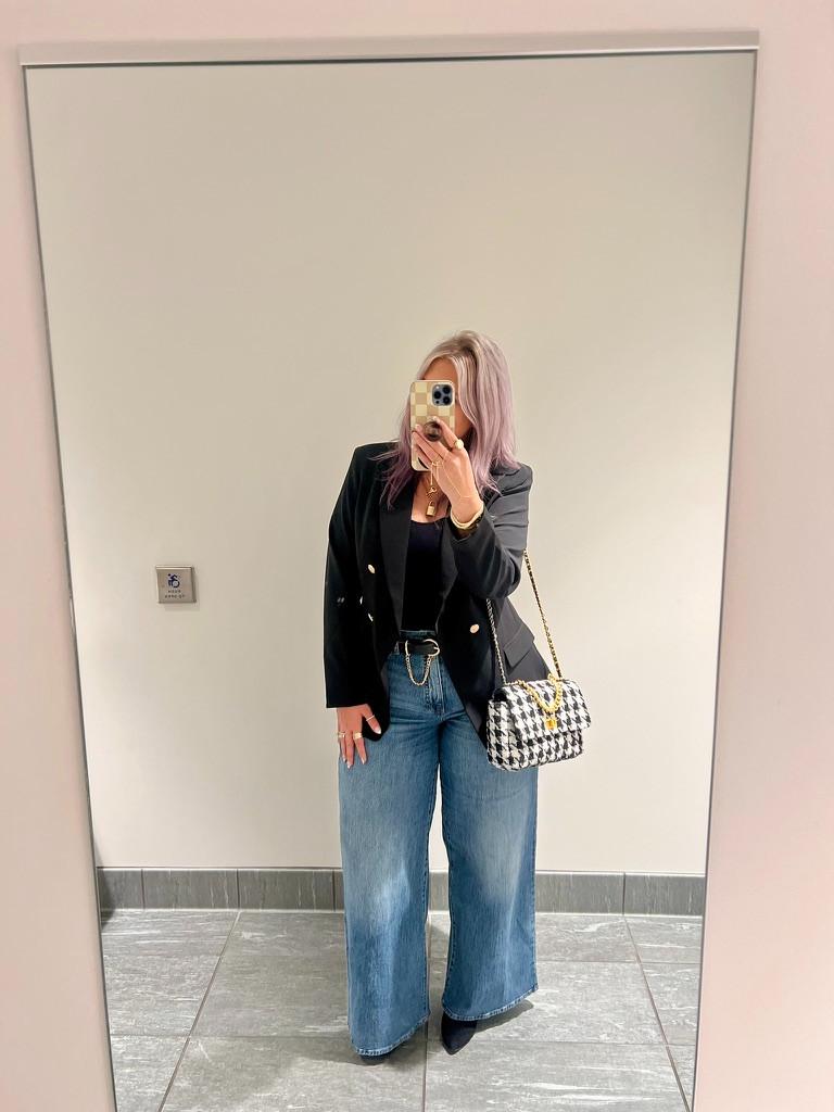 What I wore to work today as a corporate girly! 🤩 Wearing a medium in the blazer, the jeans run a little big so maybe size down. #walmart #walmartfashion #walmartstyle walmart fashion, walmart style, walmart outfit, walmart look, walmart fashion, found it at walmart, walmart fashion finds, walmart summer, walmart winter, walmart fall, walmart spring, walmart new arrivals, walmart outfit, walmart outfit inspo, walmart outfit inspiration, walmart curves, walmart curvy, curvy walmart, midsize walmart, walmart midsize, walmart ootd, walmart shopping, new at walmart #workwear #work #office #professional #businesscasual business casual, work outfit, work outfit ideas, office outfit, office outfit ideas, workwear outfit, workwear style, workwear fashion, workwear inspo, workwear inspiration, work look, office look, office, office outfit, office outfit inspo, office outfit inspiration, wear to work, work clothing, work clothes, wear to work clothes, office style, work style, office fashion, slacks, trousers, professional style, professional outfit, interview outfit, interview outfit ideas, interview look, dress pants, workwear pants, work pants, blouse, blazer, button down, button up, skirt, dress #blazer #outfit #ideas #ootd #oversized #double #breasted #jacket #lined blazer, blazer outfit ideas, blazer styling, how to style a blazer, how to wear a blazer, blazer ideas, blazer look, blazer outfit, blazer outfit inspo, blazer outfit inspiration, casual blazer, workwear blazer, work blazer, jacket, double breasted blazer, blazer outfits, blazer outfit ideas, work outfit, workwear outfit, blazers under $50, blazers under $100 

 #LTKOver40 #LTKSaleAlert #LTKWorkwear