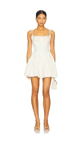 Sansa Mini Dress in Cream | Revolve Clothing (Global)