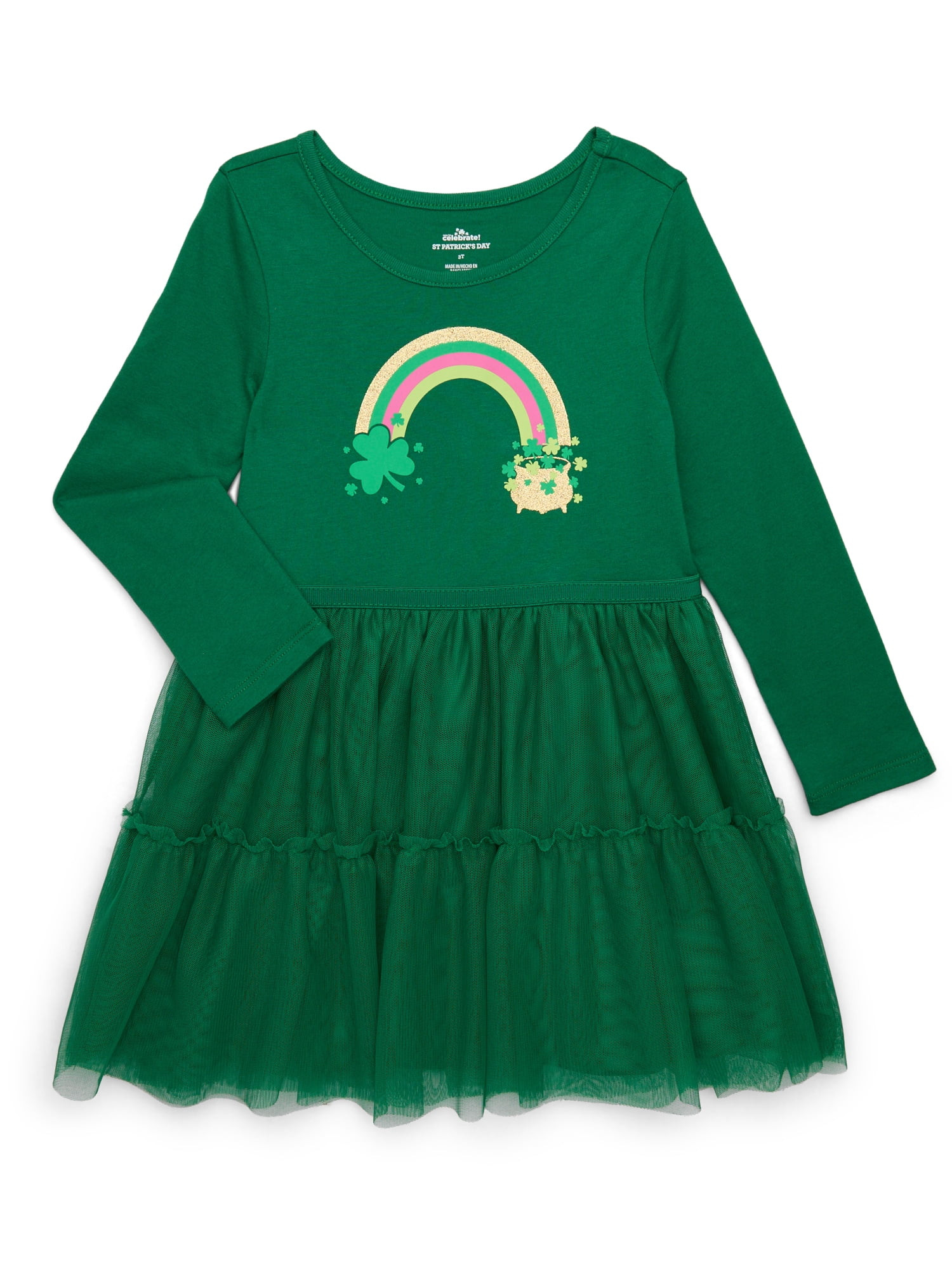 Way To Celebrate Toddler Girl St. Patrick's Day Tutu Dress, Sizes 18M-5T | Walmart (US)