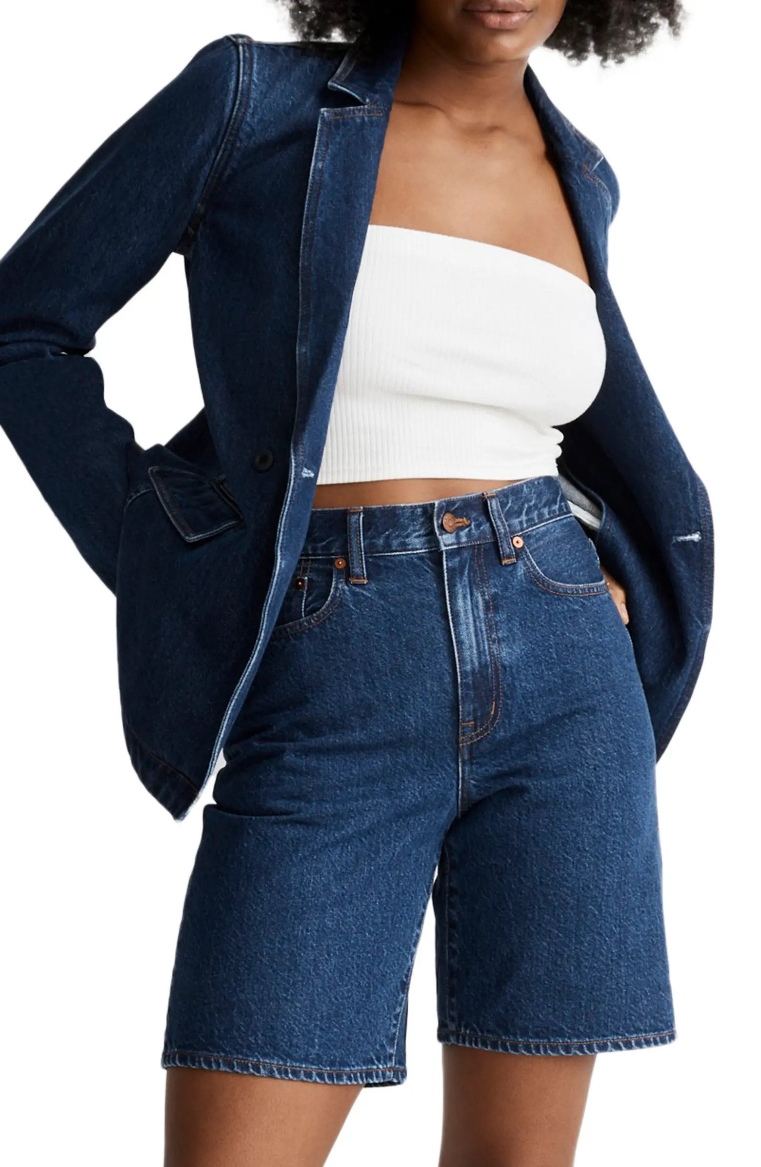 Double Breasted Cotton Denim Blazer | Nordstrom
