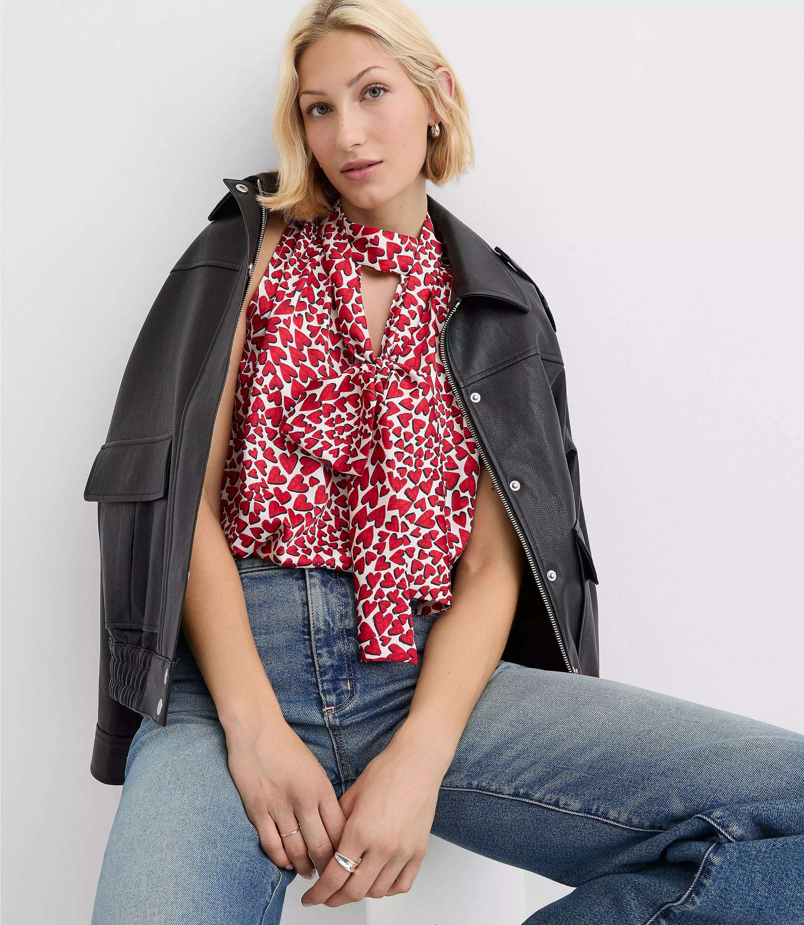 Heart Tie Neck Halter Top | LOFT