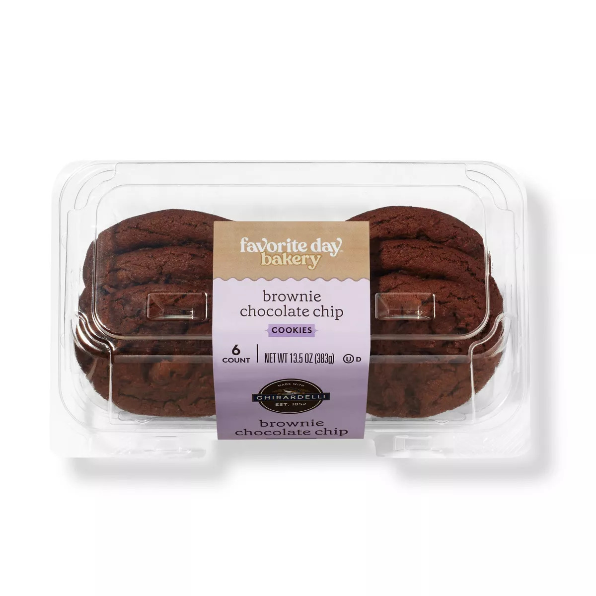 Brownie Chocolate Chip Cookies with Ghirardelli - 6ct/13.5oz - Favorite Day™ | Target