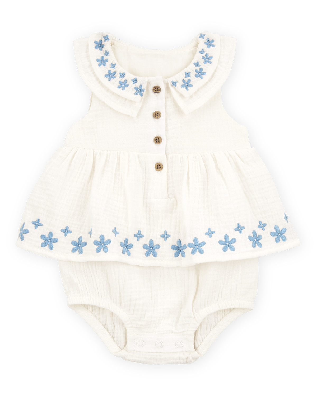 Baby Floral Embroidered Bodysuit Dress - Ivory | Carter's Inc