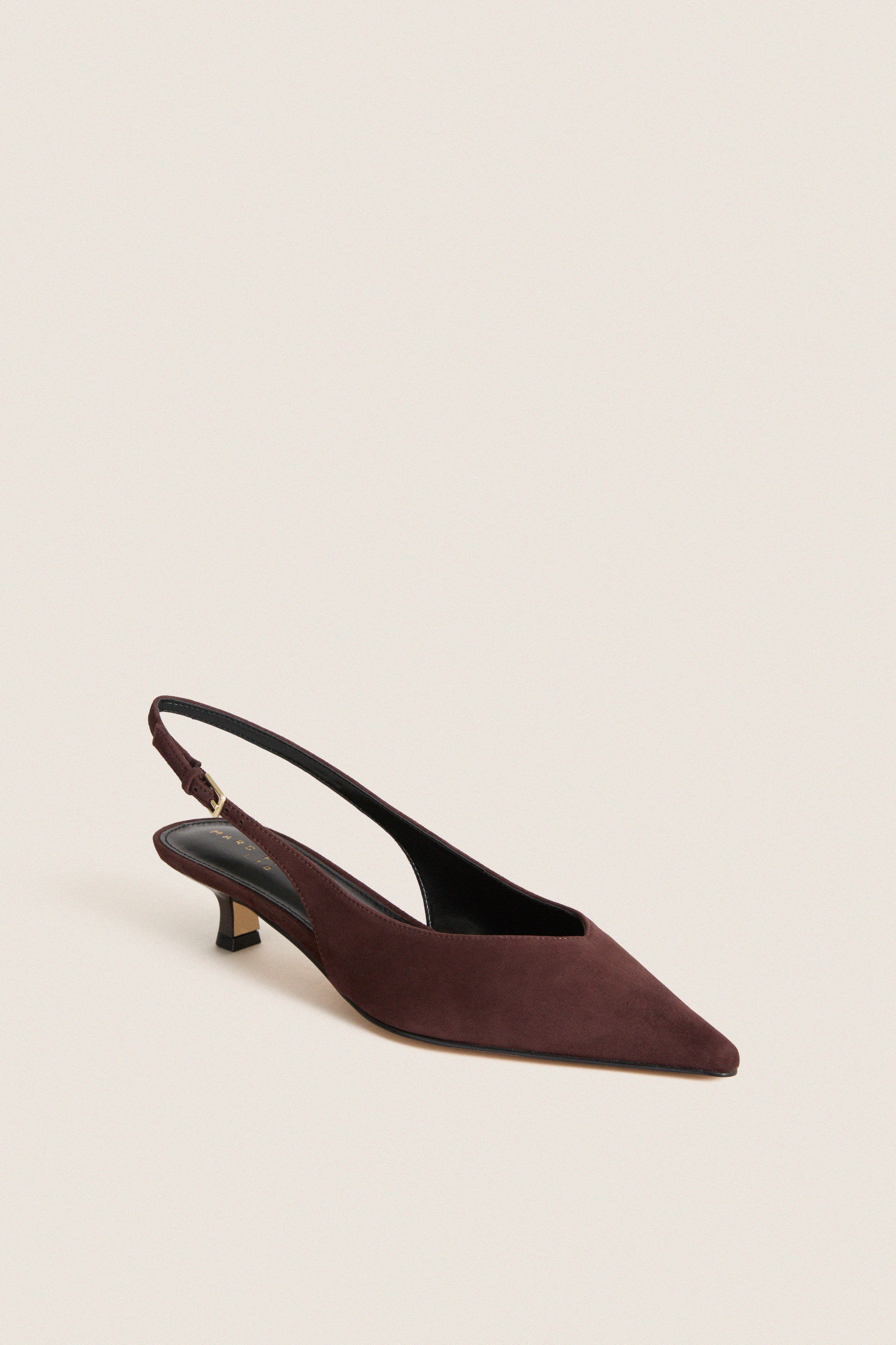 Dark Brown Luciey Sling Back Heels | Tuckernuck (US)