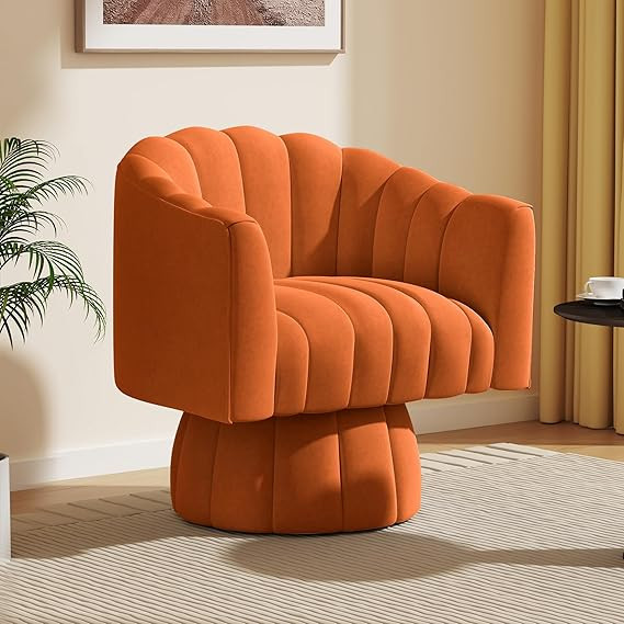 Dewhut Mid Century 360 Degree Swivel Cuddle Barrel Accent Sofa Chairs, Round Armchairs with Wide ... | Amazon (US)
