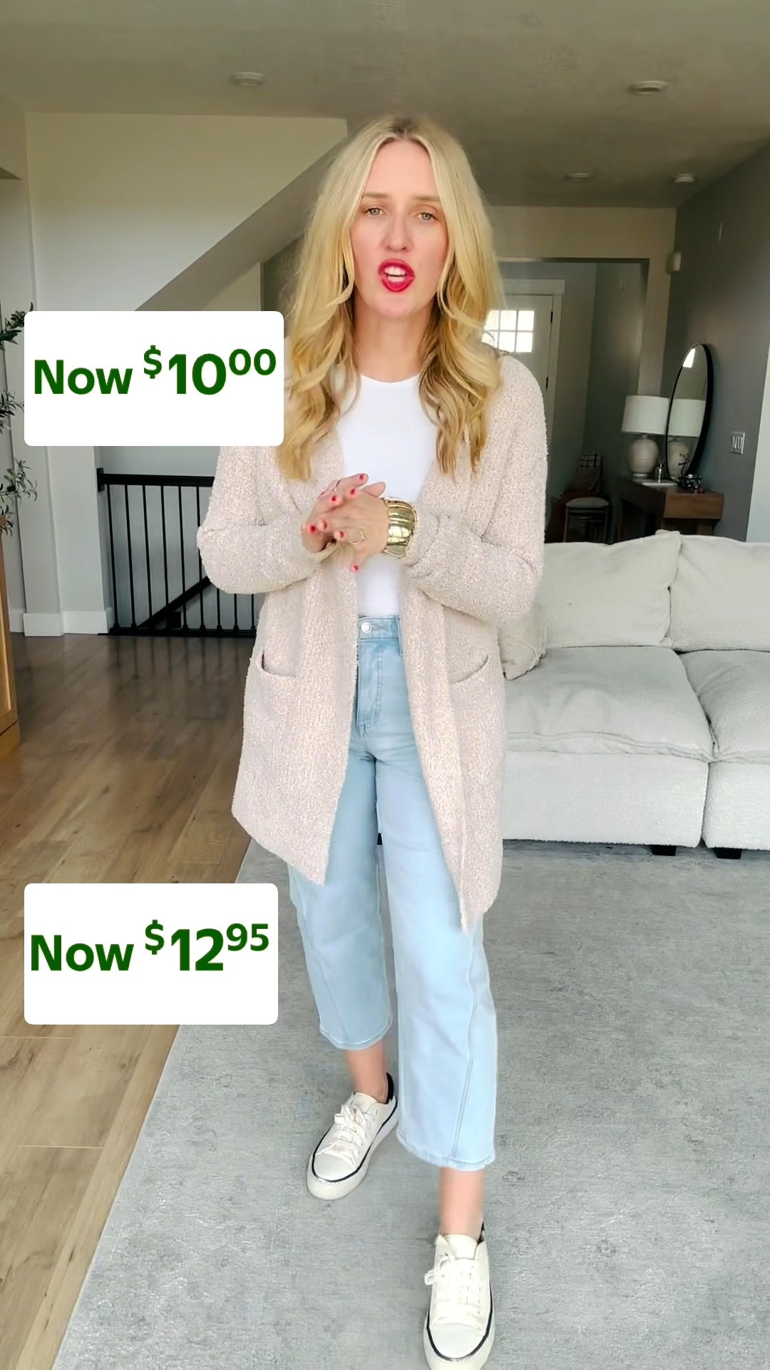 Walmart outfit on major sale 🤍 such good everyday staples right now.

✨ Cozy open-front cardigan now $10 — soft, comfy, and perfect for layering
✨ Light-wash straight-leg jeans now $12 — easy everyday fit
✨ Classic white tee — a go-with-everything staple

These are the kind of Walmart deals that don’t last long, and sizes are already going quickly.

#affordablefashion #budgetfashion #walmartfashion #walmartstyle #walmartdeals #walmartfinds #walmartrollbacks #lookforless #momstyle #momfashion #everydayoutfits #casualstyle #neutralstyle #budgetfriendly #affordablestyle #walmarthaul #ltkunder25 #ltkfinds #ltkfashion

#LTKHoliday #LTKSaleAlert #LTKFindsUnder50