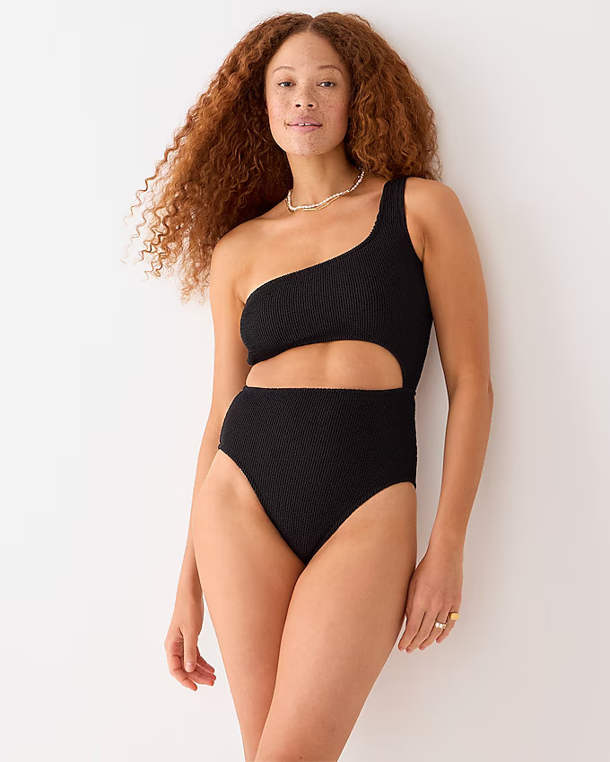 Textured one-piece swimsuit with cutouts | J. Crew US