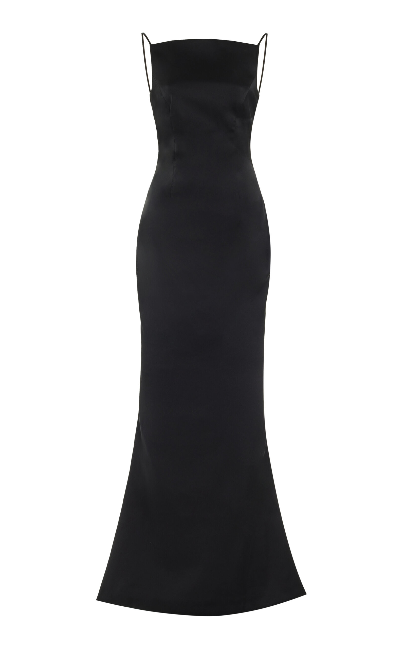 Rasario - Women's Asymmetric Satin Maxi Dress - Black - FR 38 - Moda Operandi | Moda Operandi (Global)