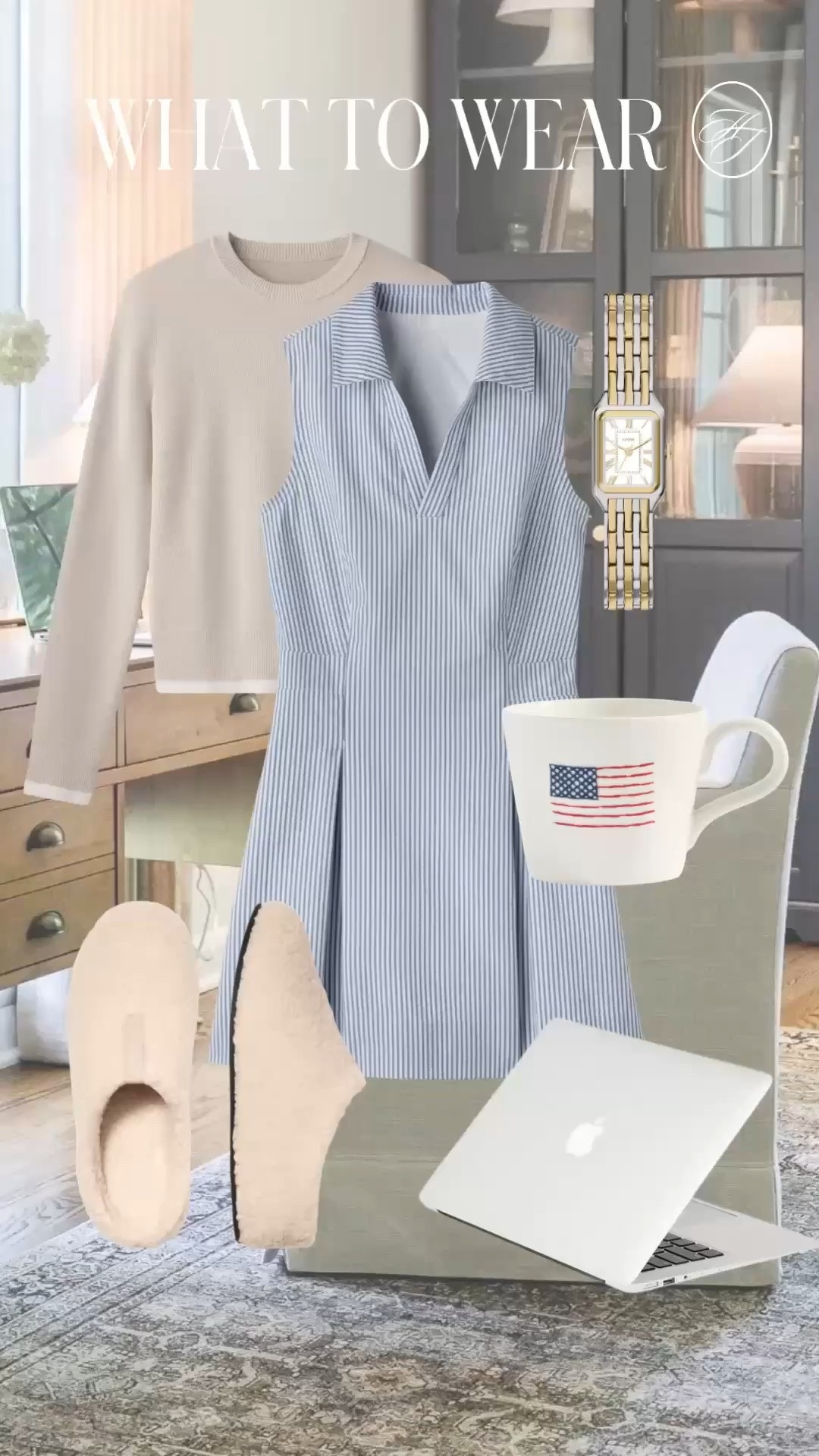 WFH outfit ideas that help you feel productive without sitting in pajamas all day 🤍 This striped dress layered with a lightweight sweater is comfy enough for home but polished enough for school pickup, errands, or last-minute Zoom calls. Everything linked in this LTK post.

Outfit Formula:
Striped dress + lightweight neutral sweater + cozy slippers

#workfromhomeoutfit #wfhstyle #momstyle #casualworkwear #everydayoutfitideas

#LTKootd #LTKmomlife #LTKWorkwear