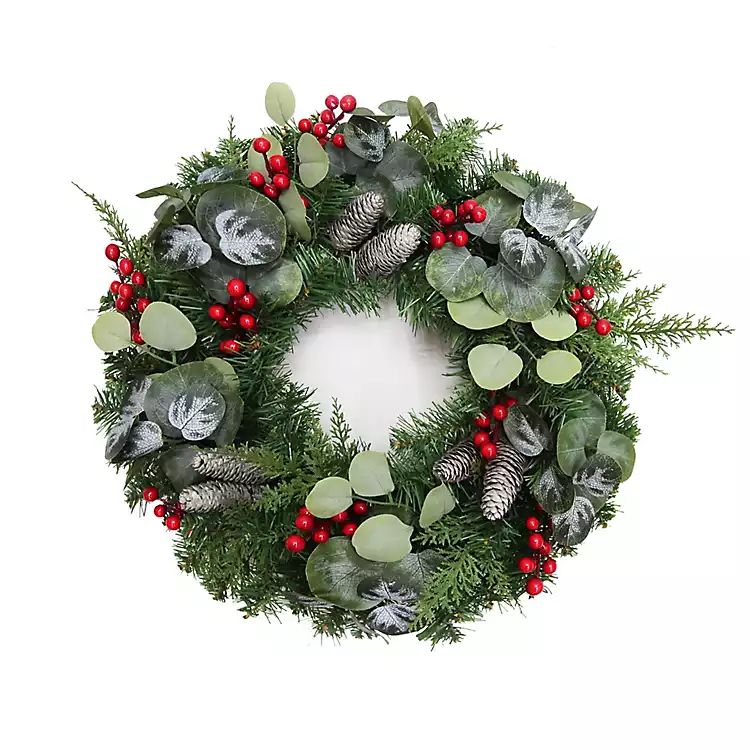 White Tip Pinecone and Eucalyptus Wreath | Kirkland's Home