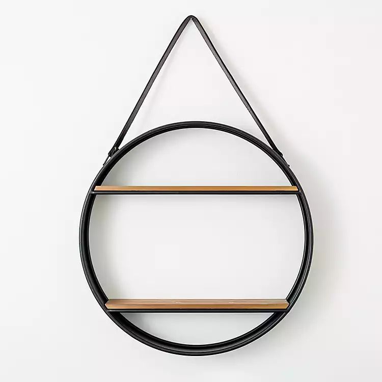 New!Hanging Circle Shelf with Strap | Kirkland's Home