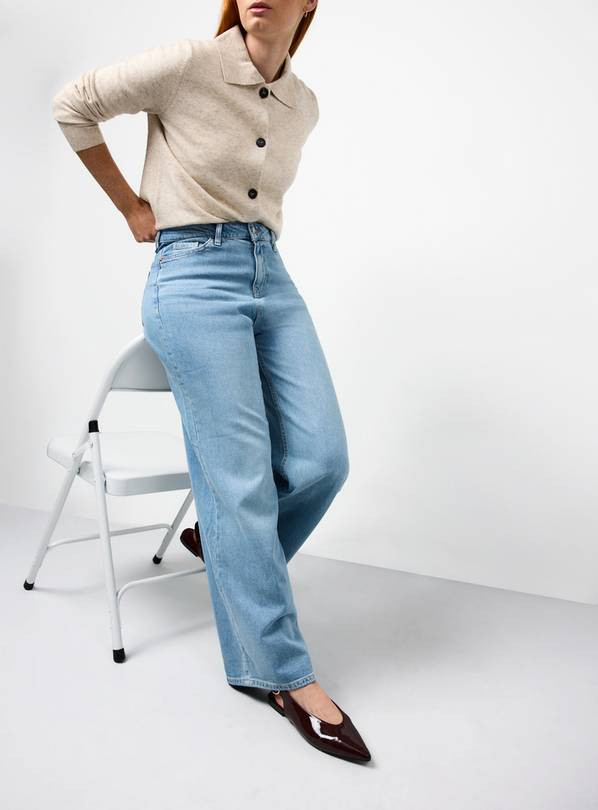 Light Rinse Denim Wide Leg Jeans 18S | Tu Clothing