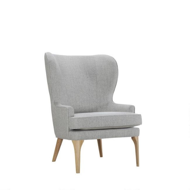 Oatmeal Nilan Wingback Chair with Natural Legs | World Market