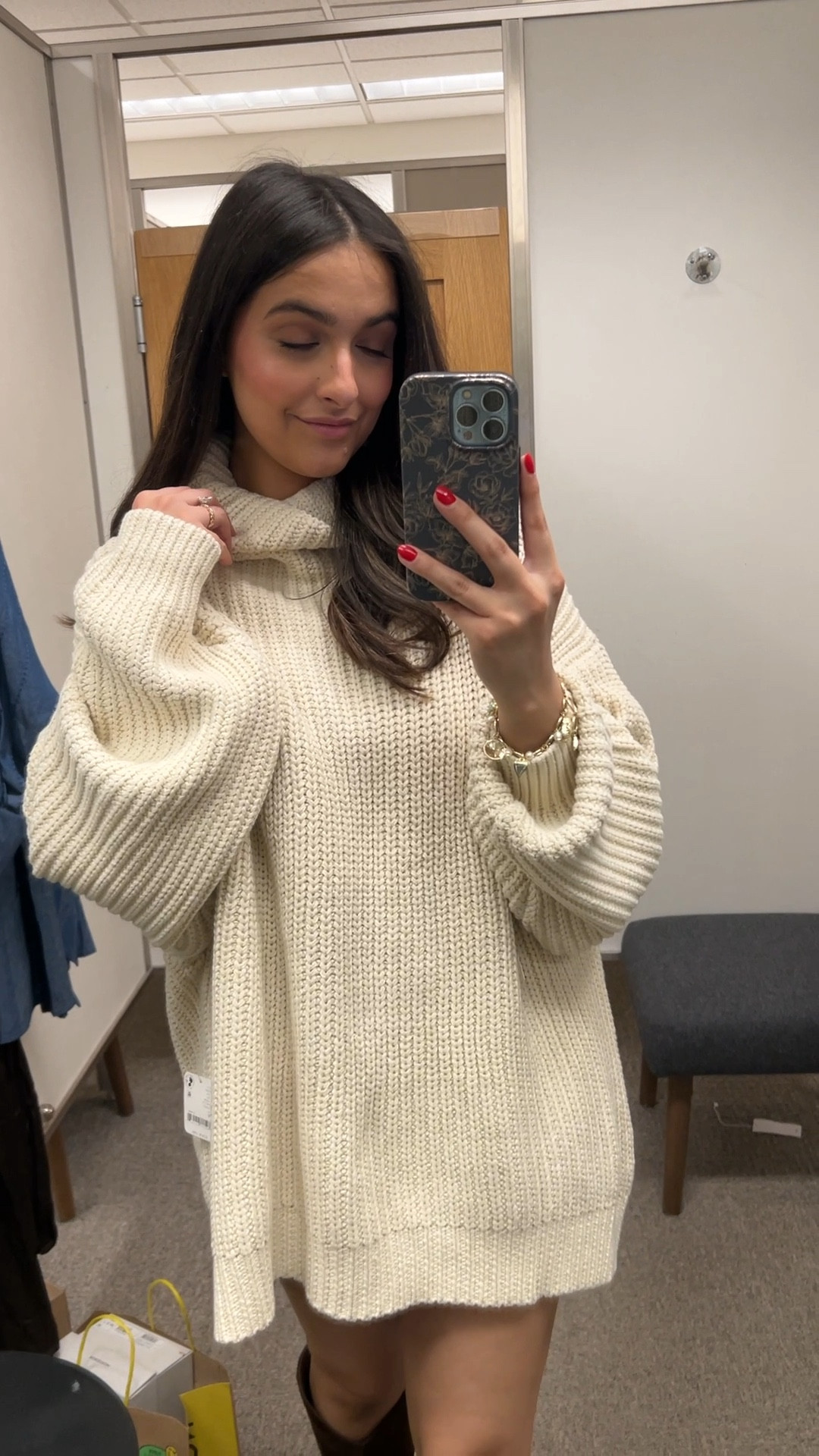I have this sweater at home and needed to try on another color!! It’s so cute and comfortable. I love the oat color and how chunky it is! I'm wearing a size M in the video…. it’s very oversized!! 

The boots are dark brow suede and I’m wearing a size 8 (fit true to size). They are so cute and are a western influenced styled knee-high boot with a pointy toe. They have about a 2 inch heel height and are incredibly comfortable! 

#LTKStyleTip #LTKFindsUnder100 #LTKxNSale