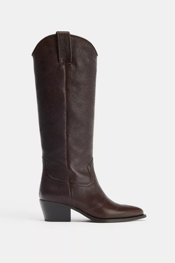 LEATHER HIGH BOOTS | Zara US