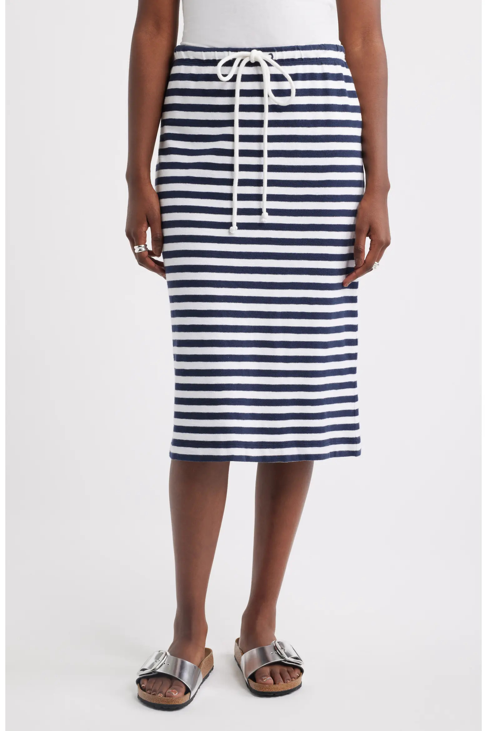 Straight Fit Stripe Knit Midi Skirt (Women) | Nordstrom | Nordstrom