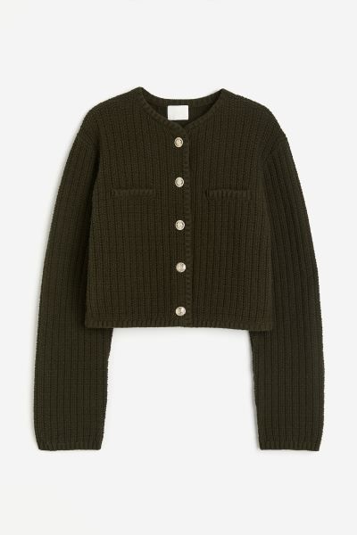 Short textured-knit cardigan | H&M (UK, MY, IN, SG, PH, TW, HK)