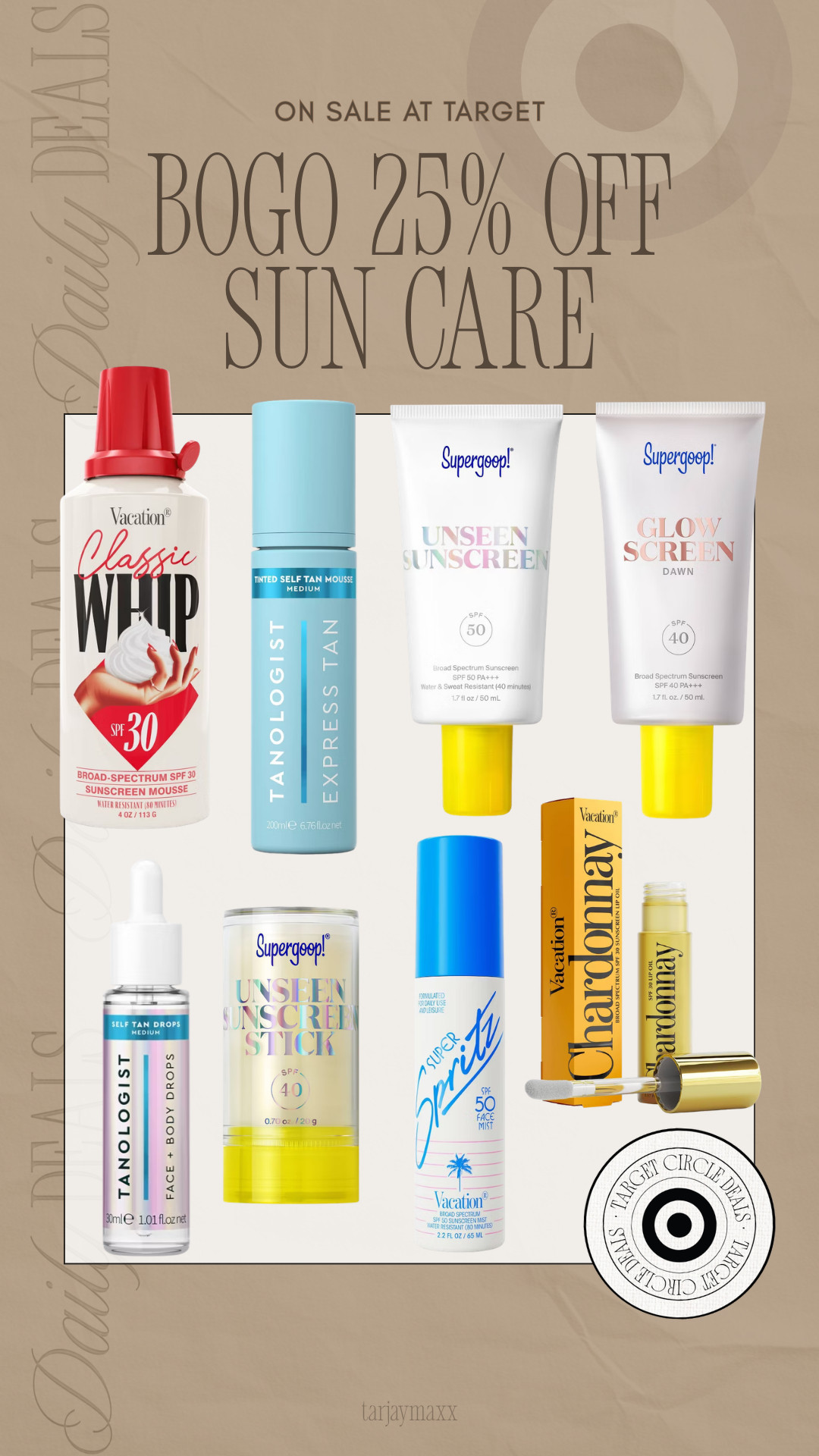 Target is doing BOGO 25% off sun care right now and there are so many good ones included. The Supergoop Unseen Sunscreen and Glow Screen are two of the most popular SPFs for everyday wear, Vacation sunscreen is always a fun one for summer and vacation outfits beach days, and the Tanologist drops are perfect if you like adding a little glow. Definitely one of those Target deals that’s worth stocking up on before the warmer weather.
date night outfits, spring outfits 2026, vacation outfits beach, easter basket stuffers, easter dress women, spring dresses, work outfits, st patricks day outfit women, business casual workwear, plus size fashion, target deals, target sale, sunscreen, sun care, supergoop sunscreen, vacation sunscreen, tanologist tanning drops, charlotte tilbury lip oil, spring break essentials 

 #LTKBeauty