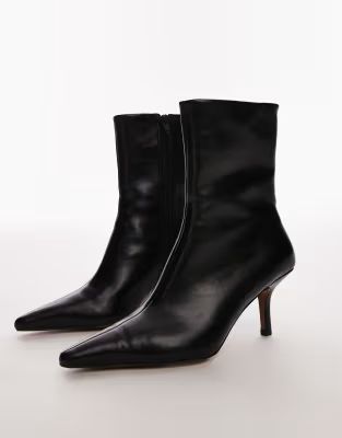 Topshop Natalia high heeled ankle boots in black | ASOS (Global)