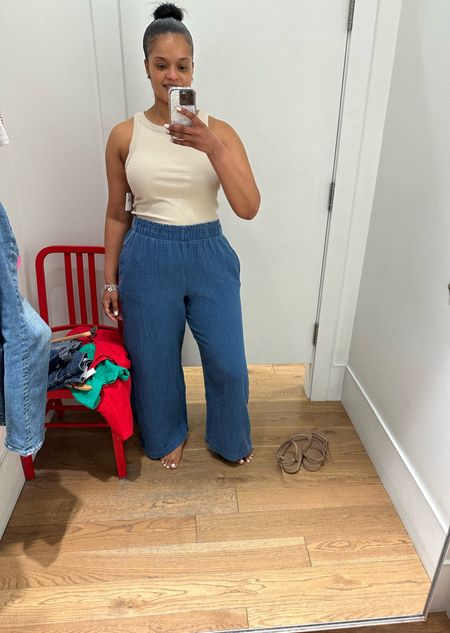 I am in LOVE with the summer pants. Currently on sale at GAP for 40% off everything + 10% off with GAP card until 5/14 online 

Blue pants, loungewear, neutral tank, vacation outfit, summer outfit 

#LTKFindsUnder100 #LTKMidsize #LTKSaleAlert