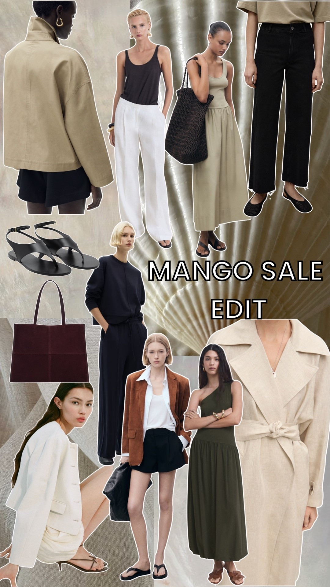 Mango sale edit 

Cropped trench coat - suede jacket - tank top - summer dress - black jeans - summer sandals - capsule wardrobe - minimal neutral effortless chic - brown suede bag - trousers 

#LTKsummer #LTKeurope #LTKsale