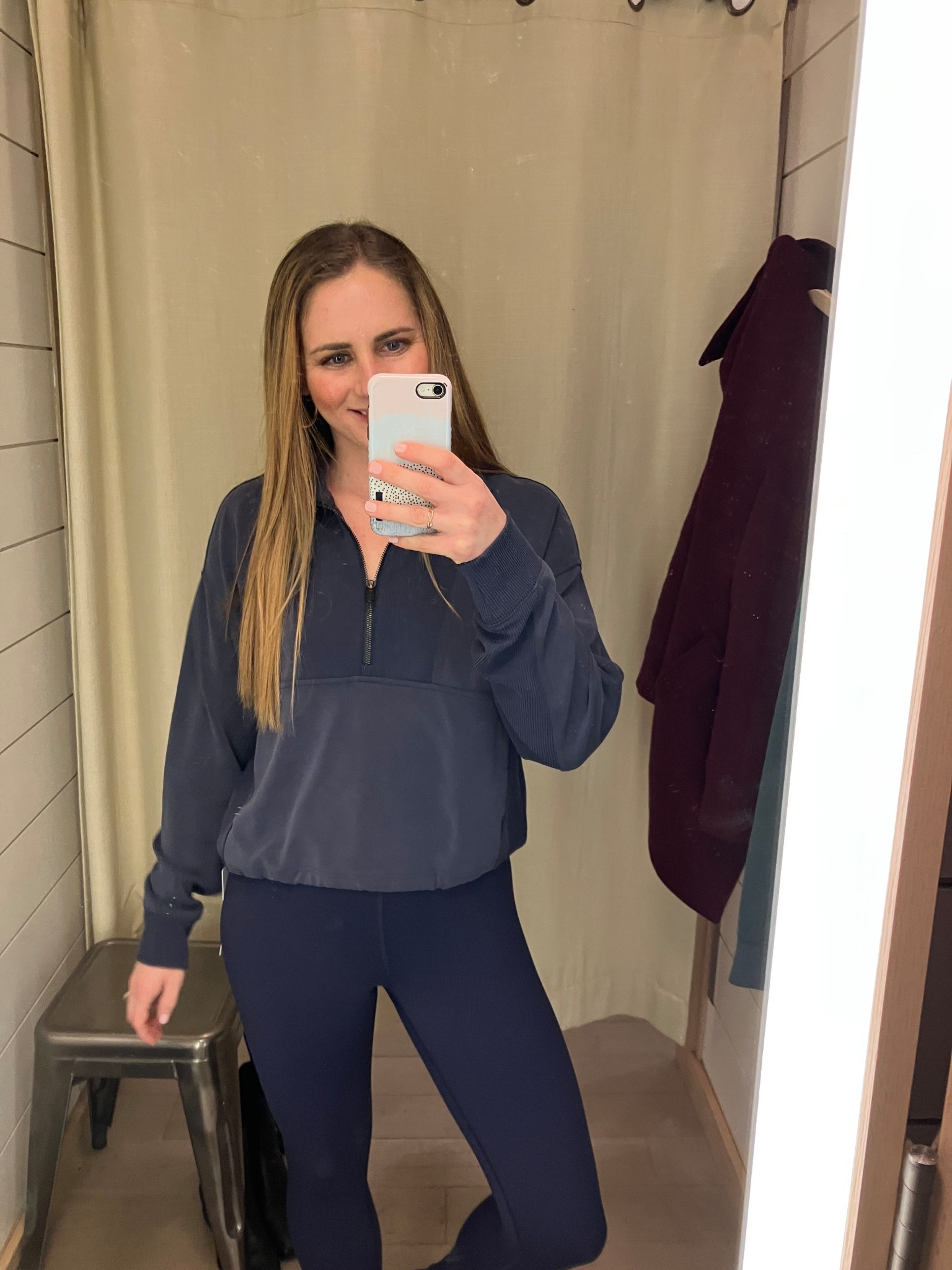 Hello from me and my new favorite leggings and pullover! Absolutely OBSESSED. These navy leggings are buttery soft and so comfortable. I love this 1/4 zip pullover. Cropped length and so comfy. Also linked a few additional pullover sweatshirts in case you want something a little longer. 

#LTKActive #LTKgrwm #LTKfitnessgoals
