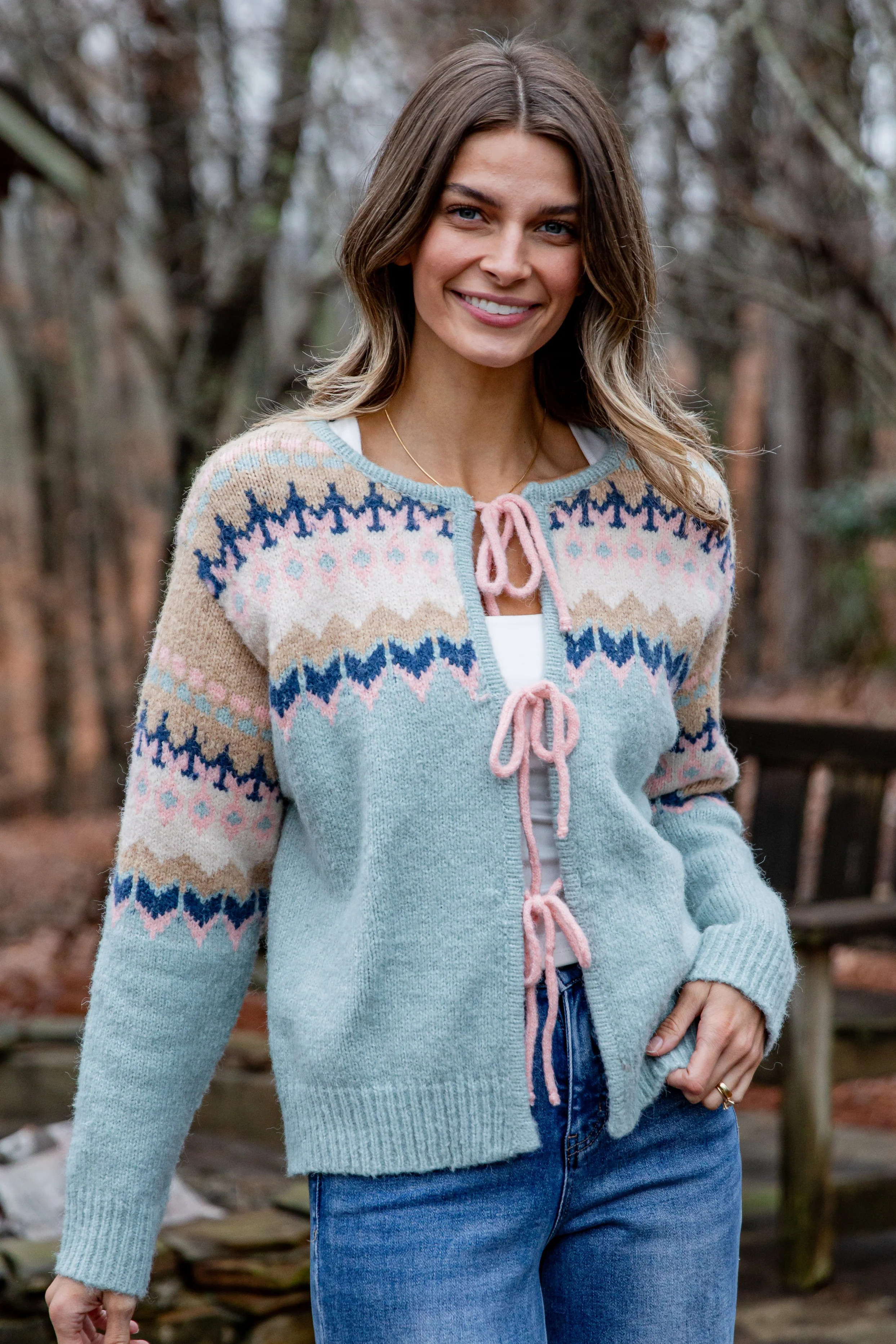 Emberfield Light Blue Knit Sweater | Trendy Women's Tops | Dress Up | Dress Up