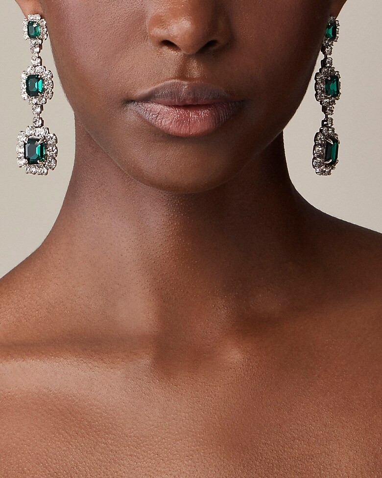 Linear gemstone drop earrings | J. Crew US