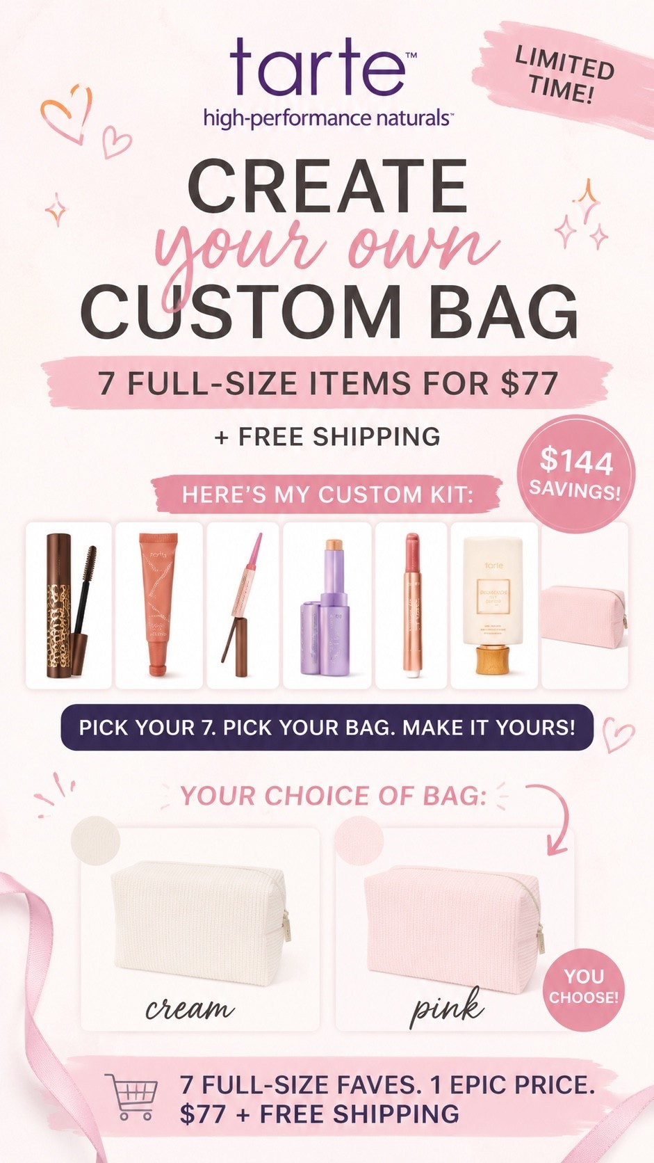The tarte cosmetics custom kit is the best sale that they do all year long you get seven full-size products for $77!

#LTKgrwm #LTKmomlife #LTKselfcare